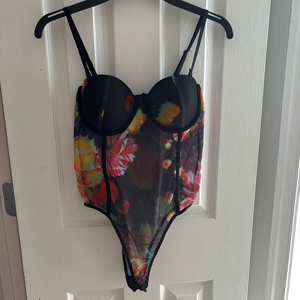 Black Floral Bodysuit